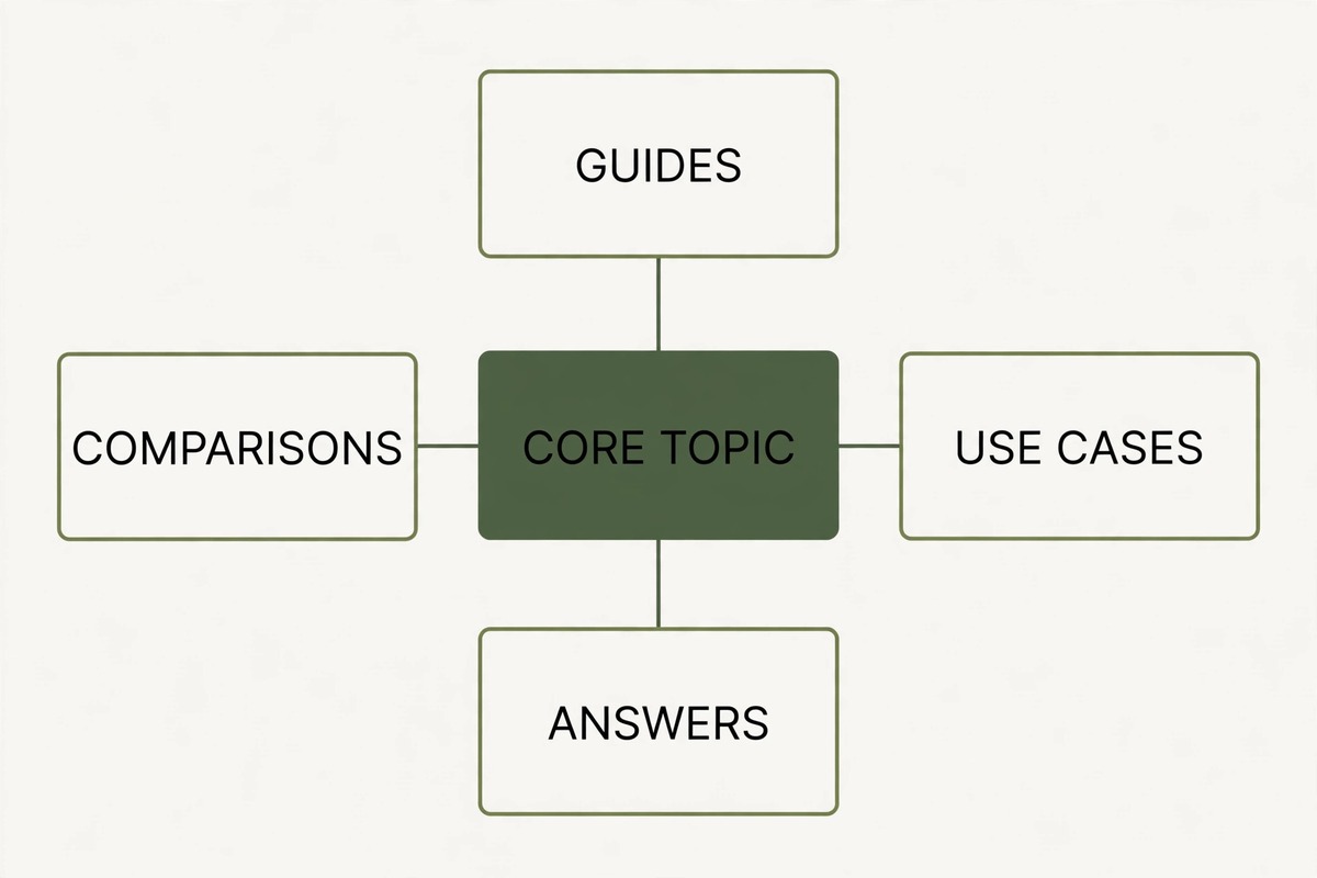 B2B seo content map core topic and page groups