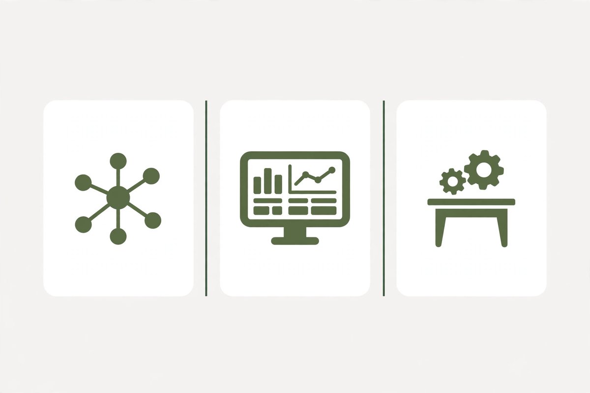 Three panel graphic comparing reseller network, platform, and boutique models
