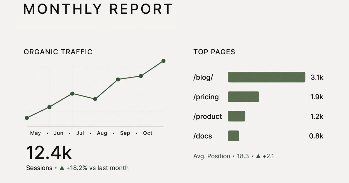 Free white label seo report monthly chart sample