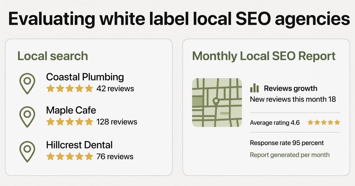 Diagram showing how to evaluate white label local SEO agencies