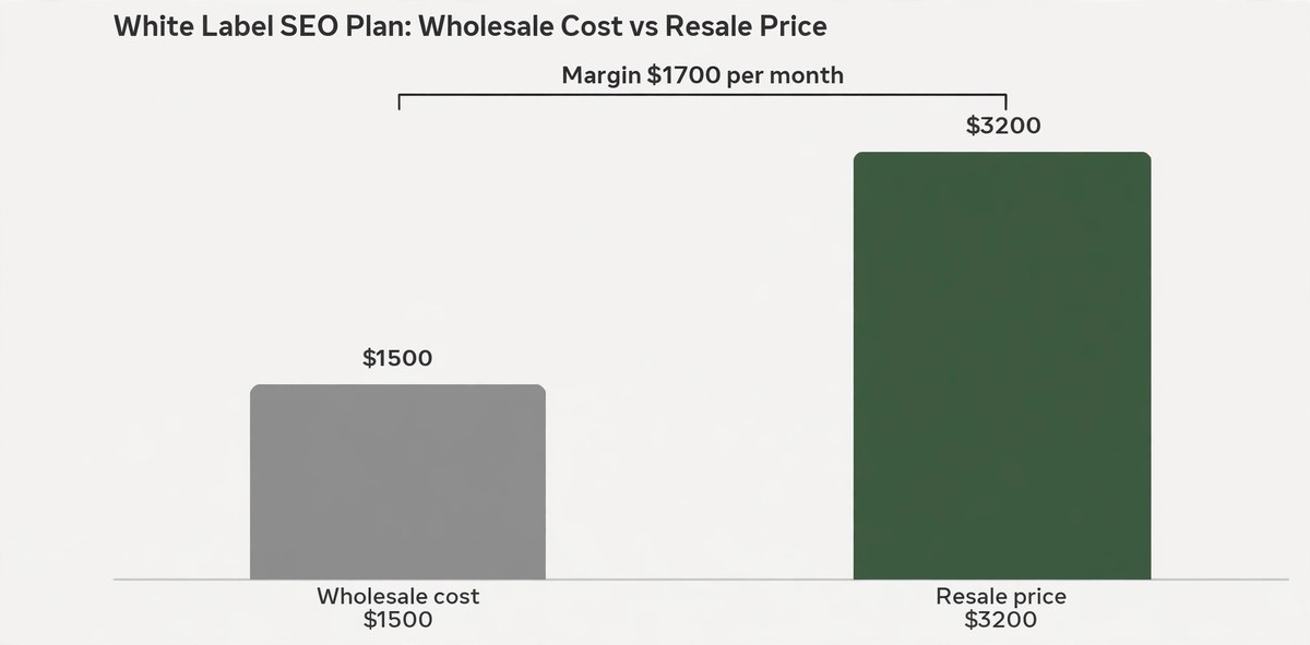 Bar chart comparing 1500 dollar wholesale cost with 3200 dollar resale price