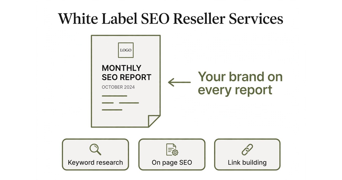 Diagram showing what white label SEO reseller services include
